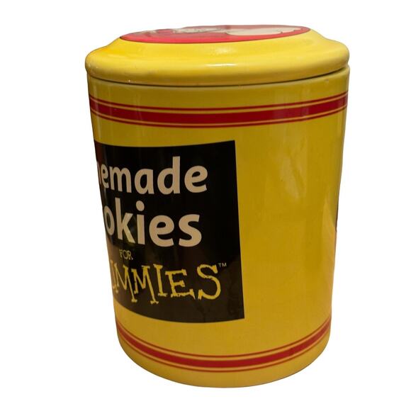Homemade Cookies for Dummies Ceramic Cookie Jar Yellow & Red Canister - Picture 4 of 8
